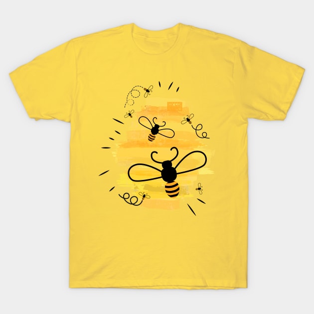 Honey Bee Beehive Save Bees Insect Modern Naturalist T-Shirt by porcodiseno